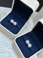 Perles d'eau douce rondes de qualité 5A, haute brillance, 10-11 mm, blanches, en paire, pour boucles d'oreilles à clous