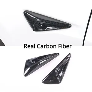 Carbon Fiber Side Camera Protection Cover Fender Trim Cover Car Modification Accessories For Tesla Model 3/Y/X/S