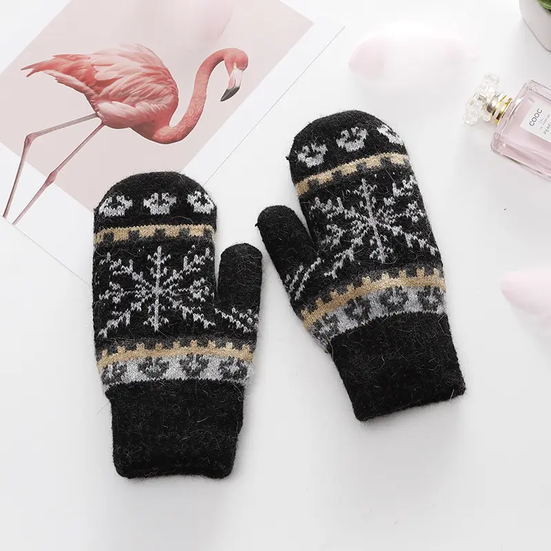De Nieuwe Zak Cover Imitatie Cashmere Dames Handschoenen Plus Fluwelen Verdikking Groothandel Outdoor Koude-Proof Double-Layer Warm handschoenen