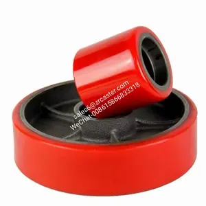 UC1850 Trolley Red PU Cast Iron Forklift Parts Jack Pallet Wheels