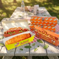 Boîtes à hamburgers recyclables avec logo personnalisé pour les restaurants de restauration rapide, boîtes à hot-dogs à emporter