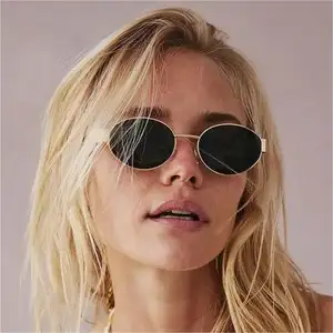2024 sıcak satış özel Retro Oval kadınlar erkekler için Trendy güneş gözlüğü klasik Shades UV400 koruma güneş gözlüğü