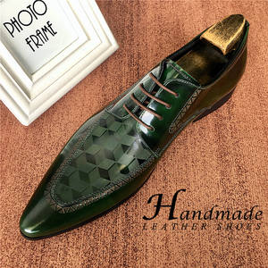 Zapatos Derby de cuero genuino con punta en pico, de piel de vaca brillante, con cordones, para hombre, para uso formal. - Product Image 1