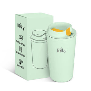 ODM 12oz Tazas de café de acero inoxidable de doble pared Oficina a prueba de fugas 350ml Taza de café aislada con tapa - Product Image 1