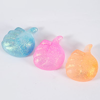 Jouet anti-stress transparent en TPR scintillant à pression lente, motif dessin animé, pour adultes