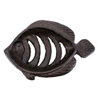 Porte-savon en fonte en forme de poisson, porte-savon drainant, décoration rustique de salle de bain style ferme