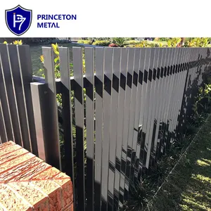 Panel logam las baja miring privasi, pagar radiator luar ruangan taman 3D pisau vertikal pagar aluminium