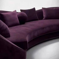 Canapé en tissu VOXHOME French Curved Cloud, rembourrage en mousse haute densité, trois places, canapé sectionnel, mobilier minimaliste pour salon