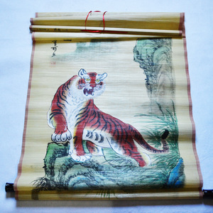 Bamboo Tiger Painting Handmade Art Decor For Home Gift Collectible ZLH-005 - Product Image 1