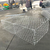 Machine à tisser Gabion 1.5x1x1 boîte en forme de trou hexagonal tissé et enduit de PVC galvanisé traitement de coupe de fil d'acier et de fer