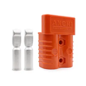 Vacuum Cleaner Battery Connector Orange Color Double Pole 175A 6AWG Wire Size Battery Connector