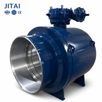 Vanne à boisseau sphérique haute température OEM à entraînement par vis sans fin en acier inoxydable forgé F304/F316, structure DBB entièrement soudée par soudage bout à bout DN25-DN1000