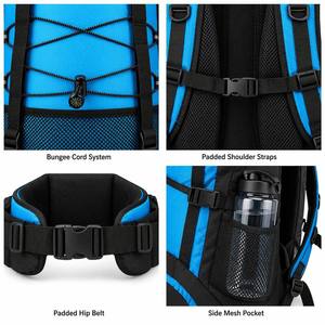 70L Internal Frame Hiking Backpack Camping Rucksack Bungee Cord Padded Hip Belt Compass <b>Clip</b> for Trekking Mountaineering Travel - Product Image 2