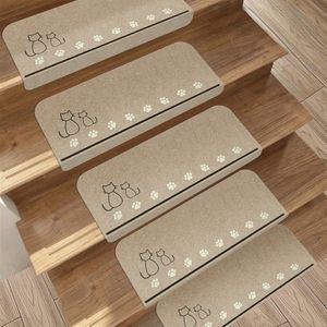 แผ่นรองบันไดแบบญี่ปุ่น ทำจาก PVC ไม่ต้องใช้กาว แผ่นกันลื่นสำหรับบันได แผ่นรองเท้าแบบ<span class=keywords><strong>ติด</strong></span>เองสำหรับใช้ในบ้าน - Product Image 1