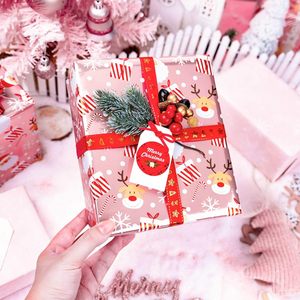 Christmas <b>Wrapping</b> <b>Paper</b> Pink Santa Reindeer Snowflake 17 In X 32.8 Ft Roll Gift Craft Recyclable - Product Image 3