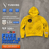 Sweat à capuche zippé imprimé éclaboussures de peinture en molleton épais, avec patch brodé effet vieilli, coupe oversize, style streetwear pour homme