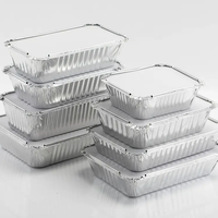 Barquettes en aluminium jetables de 2,25 lb, contenants alimentaires en aluminium, barquettes en aluminium pour la restauration à emporter, contenants alimentaires en aluminium avec couvercle