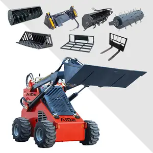 Cummins Motor Originele Fabrikant China Beste 380Kg Mini Skid Stuurlader Met Multi-Attachment Infront Loader Te Koop