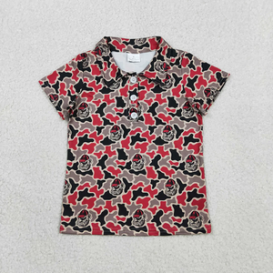 เสื้อโปโลแขนสั้นลายพรางจอร์เจียบูลด็อกสำหรับพ่อและลูกชาย ขายส่งเสื้อคู่สำหรับเด็กผู้ชายและผู้ชาย - Product Image 2
