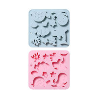 Moules à gâteau en silicone antiadhésifs à motif d'animaux marins, de qualité alimentaire, réutilisables, mignons, en silicone magnétique, pour chocolat, bonbons et glaces DIY