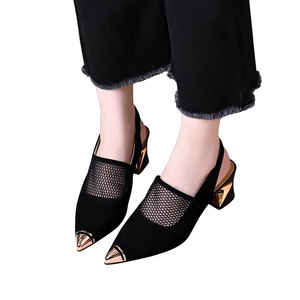 Zapatos de Vestir Transpirables de Tacón Medio con Punta Puntiaguda y Tira Trasera de Malla para Mujer - Product Image 4