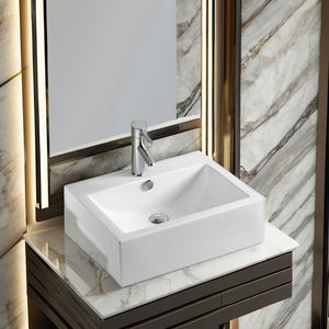 Lavabo à main en céramique rectangle de salle de bain de haute qualité <span class=keywords><strong>pour</strong></span> <span class=keywords><strong>WC</strong></span> d'hôtel - Product Image 5
