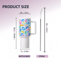 Ice King Cup 3rd Generation 5D Leopard Print 40oz Gran capacidad Vaso de acero inoxidable Mango Pedido mínimo Una pieza