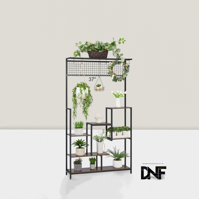 Large Tall Indoor Plant Stand Grow Light Wooden Metal Rack Display Shelves Corner Plant Holder for Living Room Home Furniture