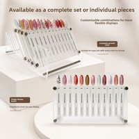 Présentoir élégant en acrylique pour échantillons de vernis à ongles, avec carte de couleurs intégrée, pour la gestion des couleurs en salon, vente en gros personnalisée