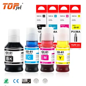 Topjet GI 61 GI61 GI-61 tinta isi ulang tinta Kit pencetakan botol massal cocok untuk Canon PIXMA G3620 G3660 tinta Printer Inkjet