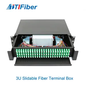 Sliding Type Factory Support 1U 2U 24 48 Port SC LC FC SM MM Black White Color Metal ODF Fiber Patch Panel