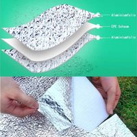 Tapis de camping double face en aluminium imperméable et isolant pour l'extérieur, couverture en mousse et feuille d'aluminium pour le camping, coussin en mousse imperméable et isolant