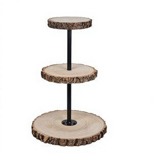 BS INTERNATIONAL 3-Piece Eco-Friendly Wooden Cake Stand Metal Border Oven/Microwave/Dishwasher Safe Model NAQ67500-Birthday - Product Image 4