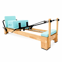 Machine de Pilates Reformer en Bois de Chêne, Réglable, Portable, Durable, Équipement de Yoga et de Fitness pour la Maison et le Studio, pour la Santé