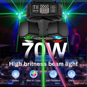 YSH Moving Head Laser <strong>Lights</strong> 4-in-1 RGBW DMX-512 <strong>Sound</strong> <strong>Activated</strong> IP33 Rated <strong>LED</strong> Stage <strong>Light</strong> for Disco Bar Wedding - Product Image 2