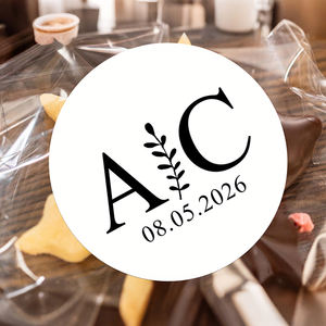 Bruiloft monogram sticker/gepersonaliseerde bruiloft stickers/op maat gemaakte cadeaustickers voor huwelijksuitnodigingen/bedank sticker - Product Image 6