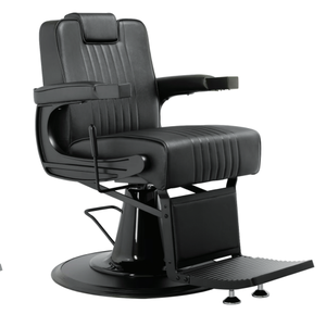 Contemporary Faux Leather Barber Chair with Adjustable Footrest Hydraulic Height Control Round Base Salon Furniture - Product Image 5