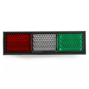 Réflecteur arrière universel à coller sur la plaque d'immatriculation, pour ATV, moto, <span class=keywords><strong>Dirt</strong></span> <span class=keywords><strong>Bike</strong></span>, Scooter, Quad, plaque réfléchissante rectangulaire rouge et verte - Product Image 4
