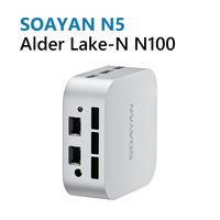 N5 Mini PC Intel N100 Quad Core 12GB LPDDR5 HDMI DP 4K Dual LAN Dual Type-C Supporting Win11 Pro Linux Tiny Desktop Computer