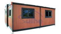 Maison conteneur extensible préfabriquée étanche de 20 pieds maison préfabriquée préfabriquée isolée maison préfabriquée pliante 2 chambres à coucher avec cuisine toilette