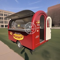 Camionnette de café mobile entièrement équipée, petite, jaune clair, chariot de restauration rapide, caravane, exportation pour la vente au Canada