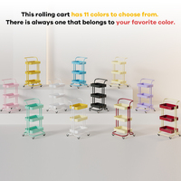 Chariot utilitaire en métal multifonctionnel avec paniers en filet pour la cuisine, le salon, le bureau, le garage