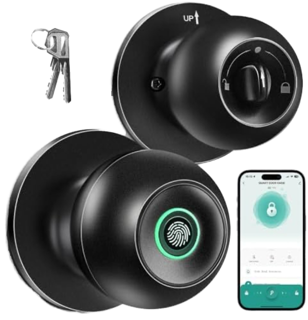 Smart Door Knob Fingerprint Door Lock Smart Lock with App Control Blueteeth Door Lock for Home