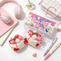 Jouet Squishy Promotionnel Personnalisé avec Logo, Gâteau Cerise, Anti-Stress à Remontée Lente, Jouet Fidget en TPR, Vente en Gros OEM Usine