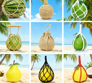 Ensemble de filets flottants de pêche en verre transparent de couleurs assorties personnalisées avec corde suspendue filet <span class=keywords><strong>à</strong></span> fruits - Product Image 5