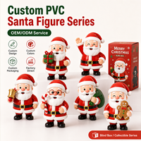 Figura de Papá Noel Navideña Personalizada, Lindos Juguetes de Caja Sorpresa, Mini Figura de Vinilo PVC, Regalo Promocional Navideño Personalizable