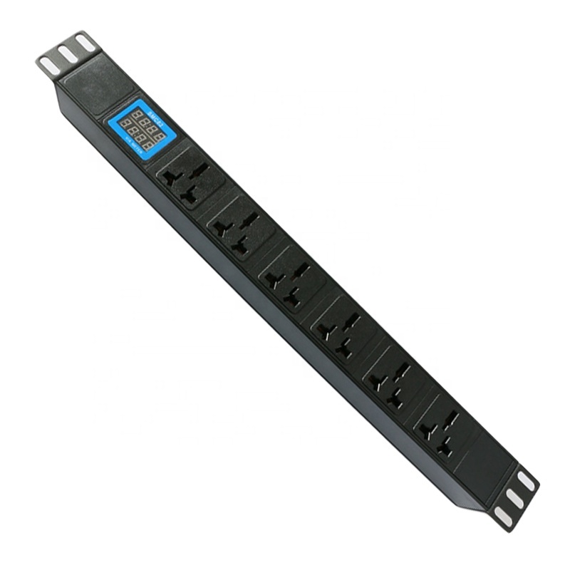 6 вариантов розетки, универсальный PDU 19 ''с текущим дисплеем