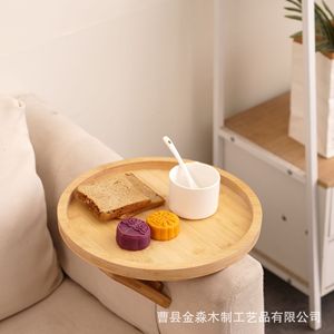 Bamboo <b>Folding</b> Tray Square Tea Tray Armrest <b>Table</b> Space Saving Cheese Plate Living Room Use - Product Image 4