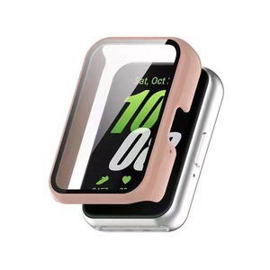 Estuche todo en uno para PC con protector de pantalla de vidrio <span class=keywords><strong>templado</strong></span> para Samsung Galaxy Fit3 R390 Estuche PROTECTOR DE PLÁSTICO Rosa Smartwatch - Product Image 3