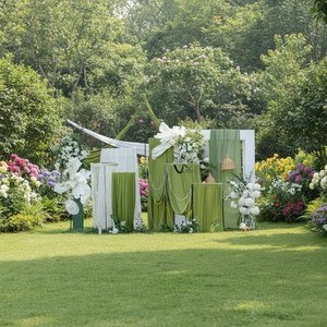 <span class=keywords><strong>ฉาก</strong></span><span class=keywords><strong>หลัง</strong></span><span class=keywords><strong>ผ้า</strong></span><span class=keywords><strong>ม่าน</strong></span>โค้งสไตล์เรียบง่ายสำหรับงานแต่งงาน <span class=keywords><strong>ผ้า</strong></span><span class=keywords><strong>ม่าน</strong></span><span class=keywords><strong>ผ้า</strong></span>ไหมสีน้ำนม พร้อมผ้าสีเขียวสำหรับตกแต่งเวทีกลางแจ้งและเพดานงานแต่งงาน - Product Image 3